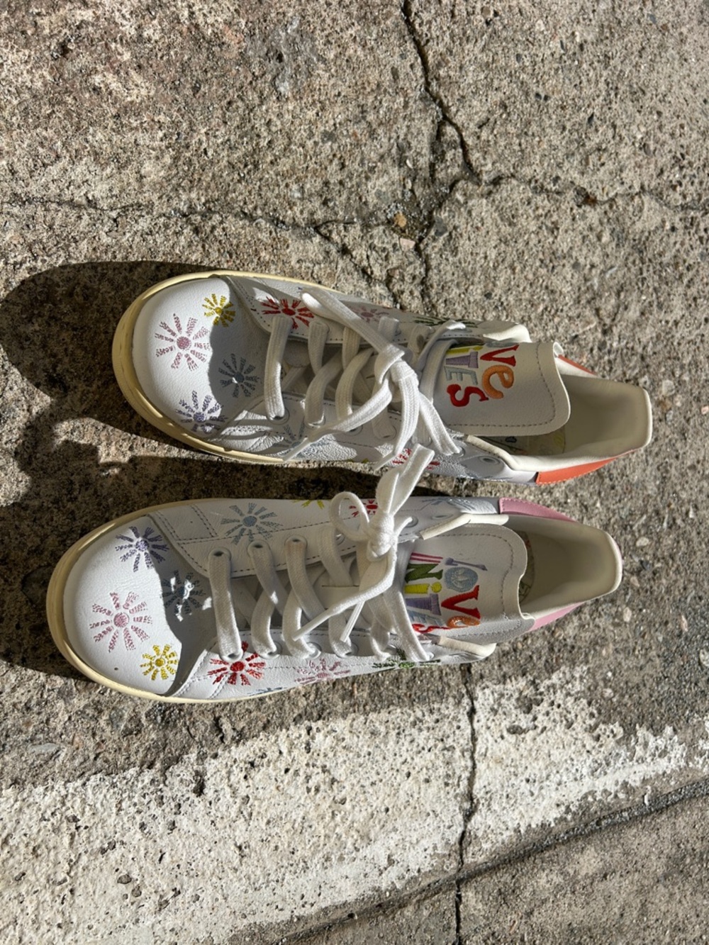adidas White Multicolor Floral Pattern Sneakers - Picture 3 of 5